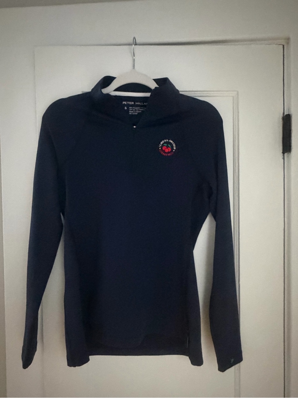Peter Millar Women's Navy Half-Zip Pullover with Embroidered Logo